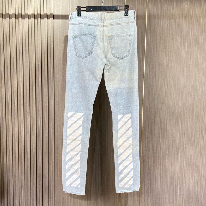 Off-White Off-White Distressed Denim Jeans with Print Size 29" - 2 Thumbnail