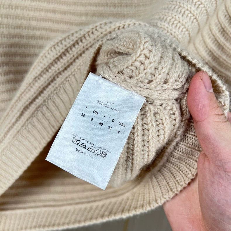 Dior Dior Batwing Sleeve Knit Sweater in Beige Size S / US 4 / IT 40 - 7 Thumbnail