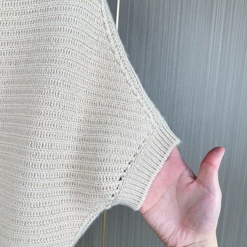 Dior Dior Batwing Sleeve Knit Sweater in Beige Size S / US 4 / IT 40 - 4 Thumbnail