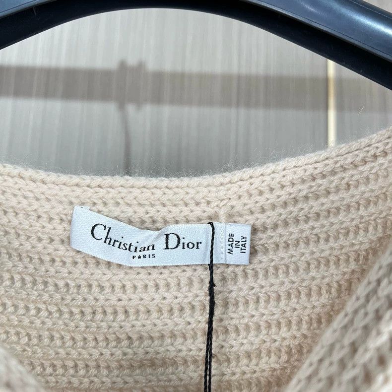 Dior Dior Batwing Sleeve Knit Sweater in Beige Size S / US 4 / IT 40 - 6 Thumbnail