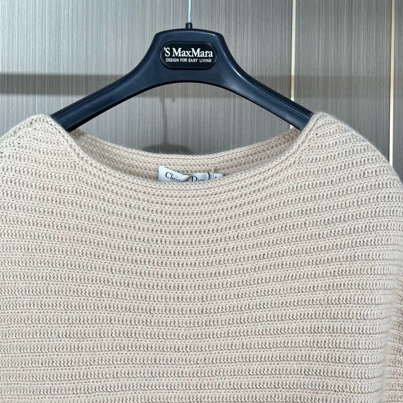 Dior Dior Batwing Sleeve Knit Sweater in Beige Size S / US 4 / IT 40 - 3 Thumbnail