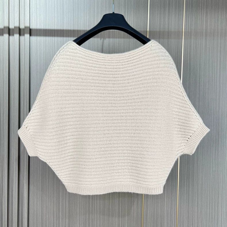 Dior Dior Batwing Sleeve Knit Sweater in Beige Size S / US 4 / IT 40 - 2 Thumbnail