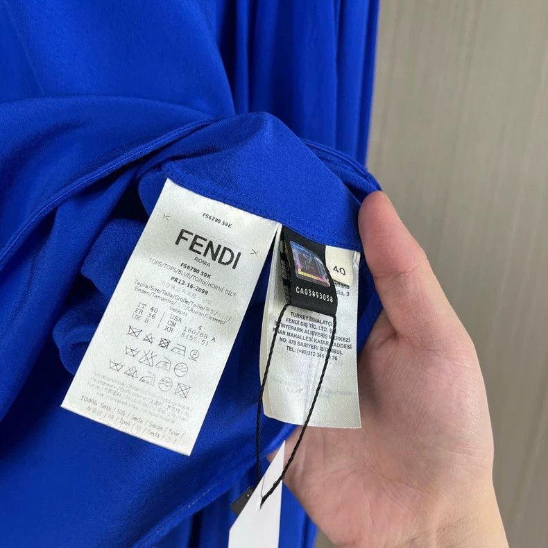 Fendi Fendi Blue and White Long Sleeve Blouse Size M / US 6-8 / IT 42-44 - 5 Thumbnail