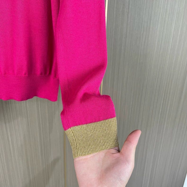 Gucci Gucci Pink Long Sleeve Knit Top with Bow Size XS / US 0-2 / IT 36-38 - 4 Thumbnail