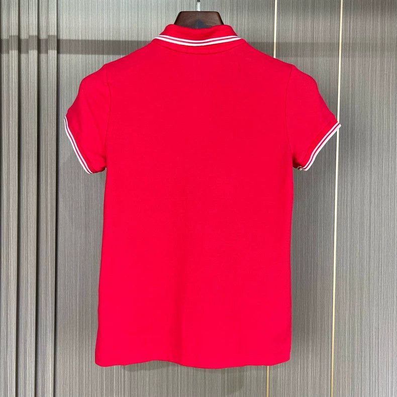 Moncler Moncler Embroidered Logo Red Polo Shirt Size XS / US 0-2 / IT 36-38 - 2 Thumbnail