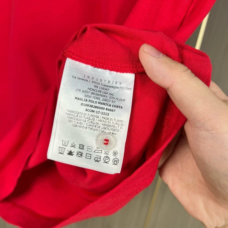 Moncler Moncler Embroidered Logo Red Polo Shirt Size XS / US 0-2 / IT 36-38 - 5 Thumbnail