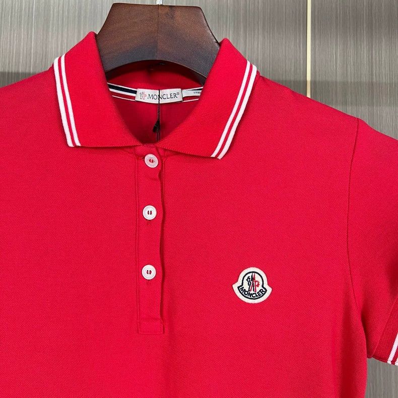 Moncler Moncler Embroidered Logo Red Polo Shirt Size XS / US 0-2 / IT 36-38 - 3 Thumbnail
