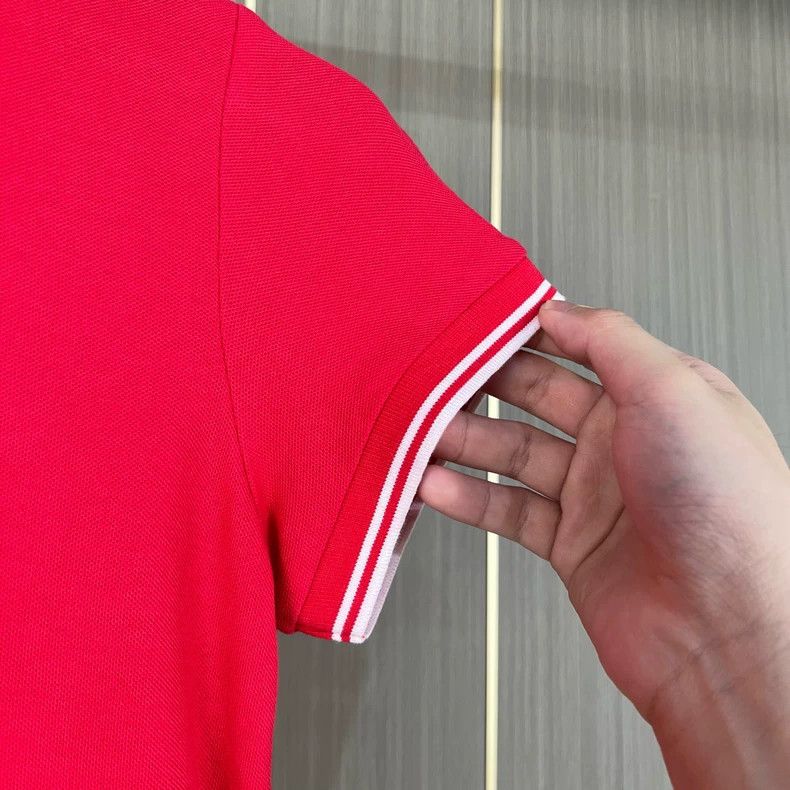 Moncler Moncler Embroidered Logo Red Polo Shirt Size XS / US 0-2 / IT 36-38 - 4 Thumbnail