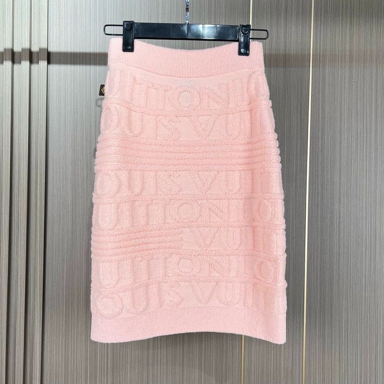 Louis Vuitton Louis Vuitton Pink Wool Logo Skirt Size XS Size 23" - 2 Thumbnail