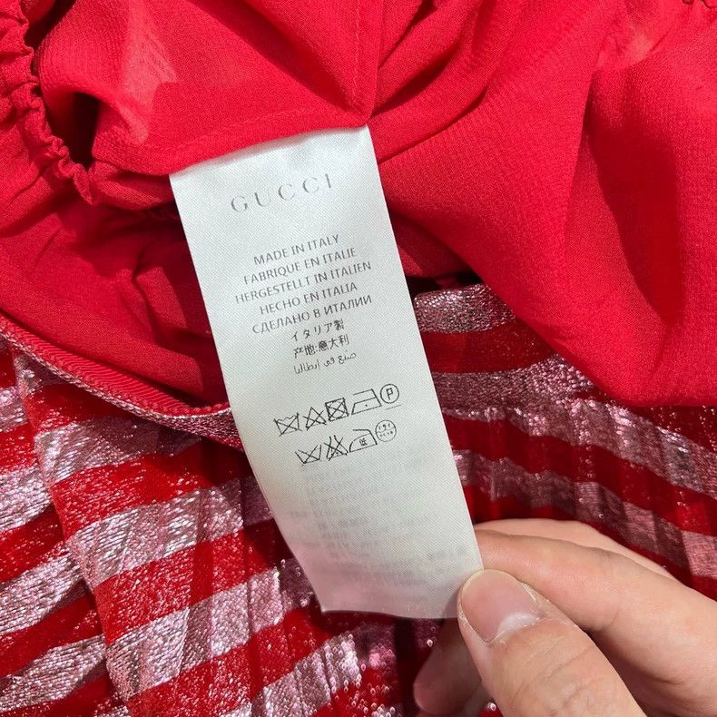 Gucci Gucci Red Striped Pleated Skirt Size 40 Size 40" / US 18 - 7 Thumbnail