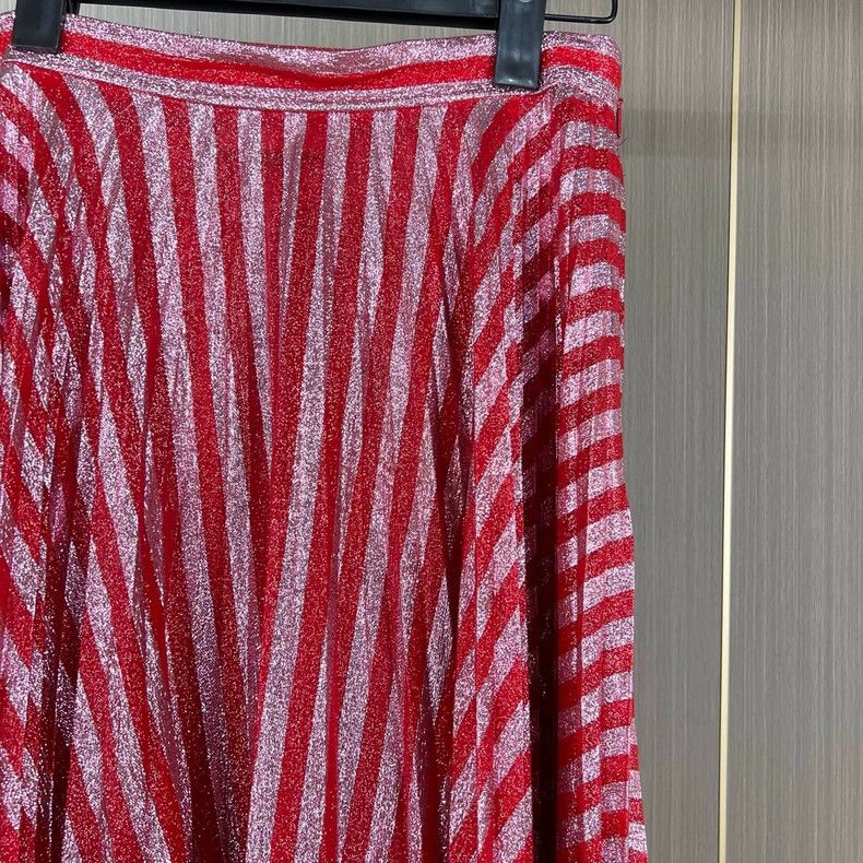 Gucci Gucci Red Striped Pleated Skirt Size 40 Size 40" / US 18 - 3 Thumbnail