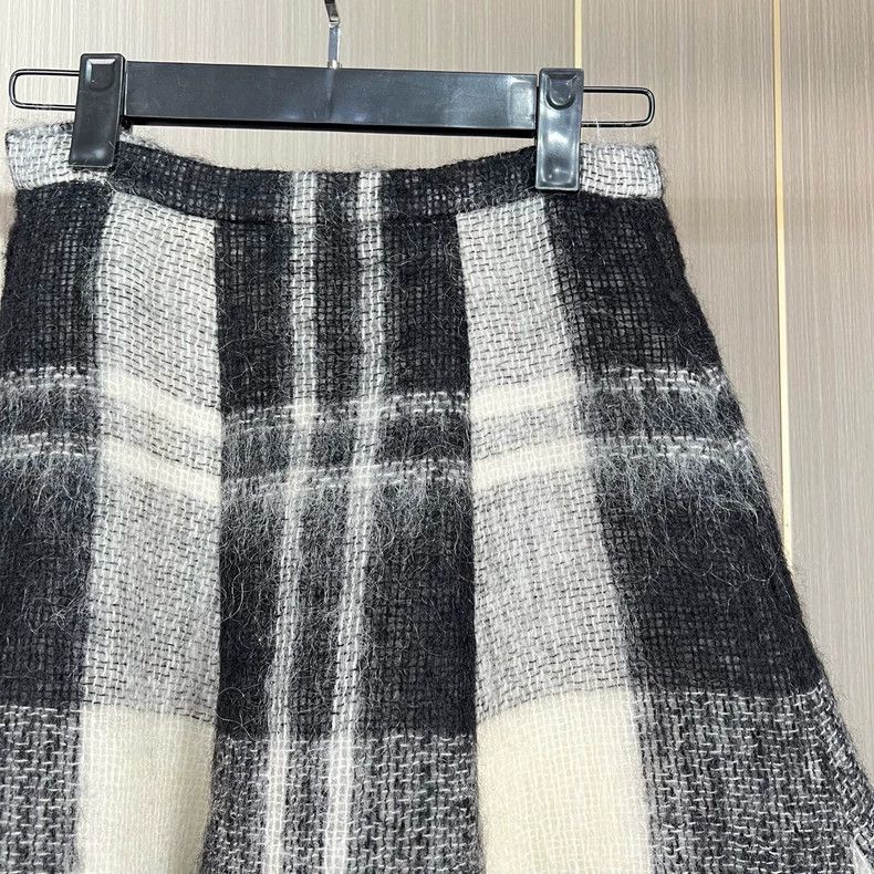 Dior Dior Black and White Plaid Wool Skirt Size 36" / US 14 / IT 50 - 3 Thumbnail