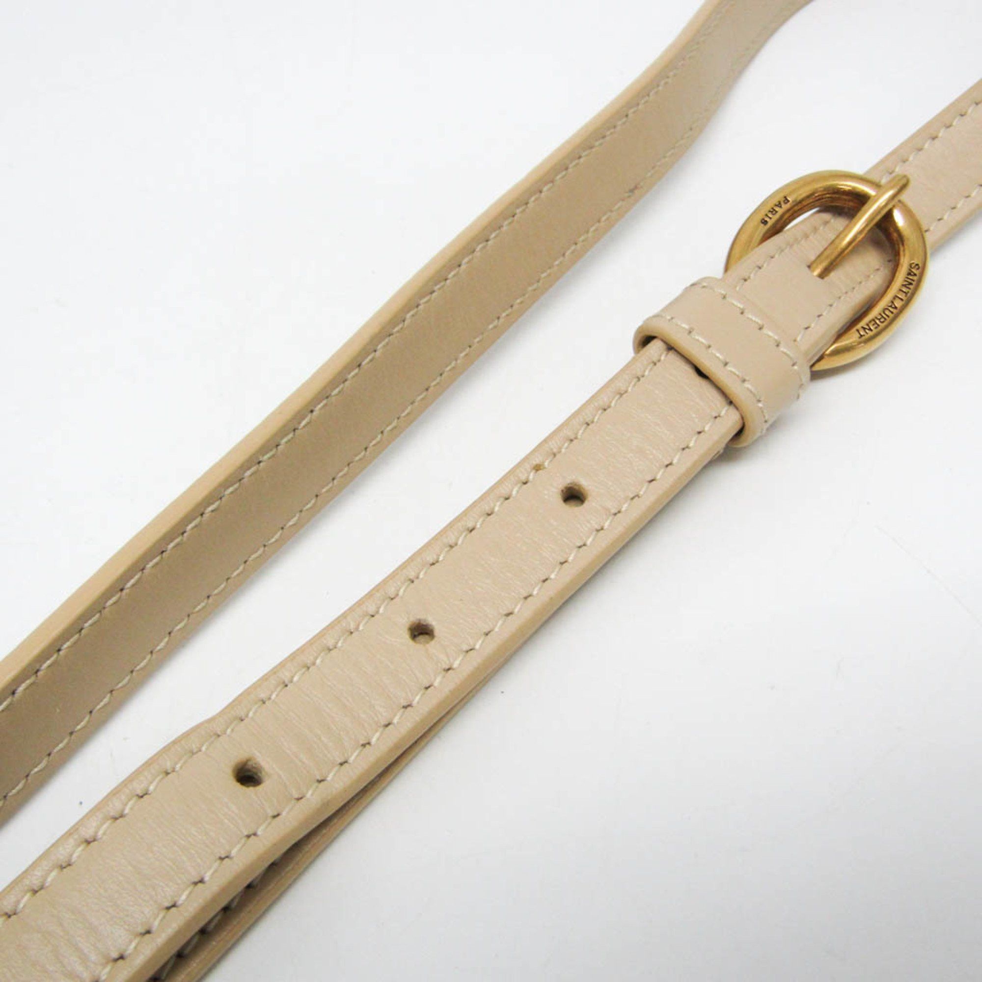 Saint Laurent Paris Saint Laurent Maillon Satchel 649795 Women's Leather Shoulder Bag Beige Size ONE SIZE - 8 Thumbnail