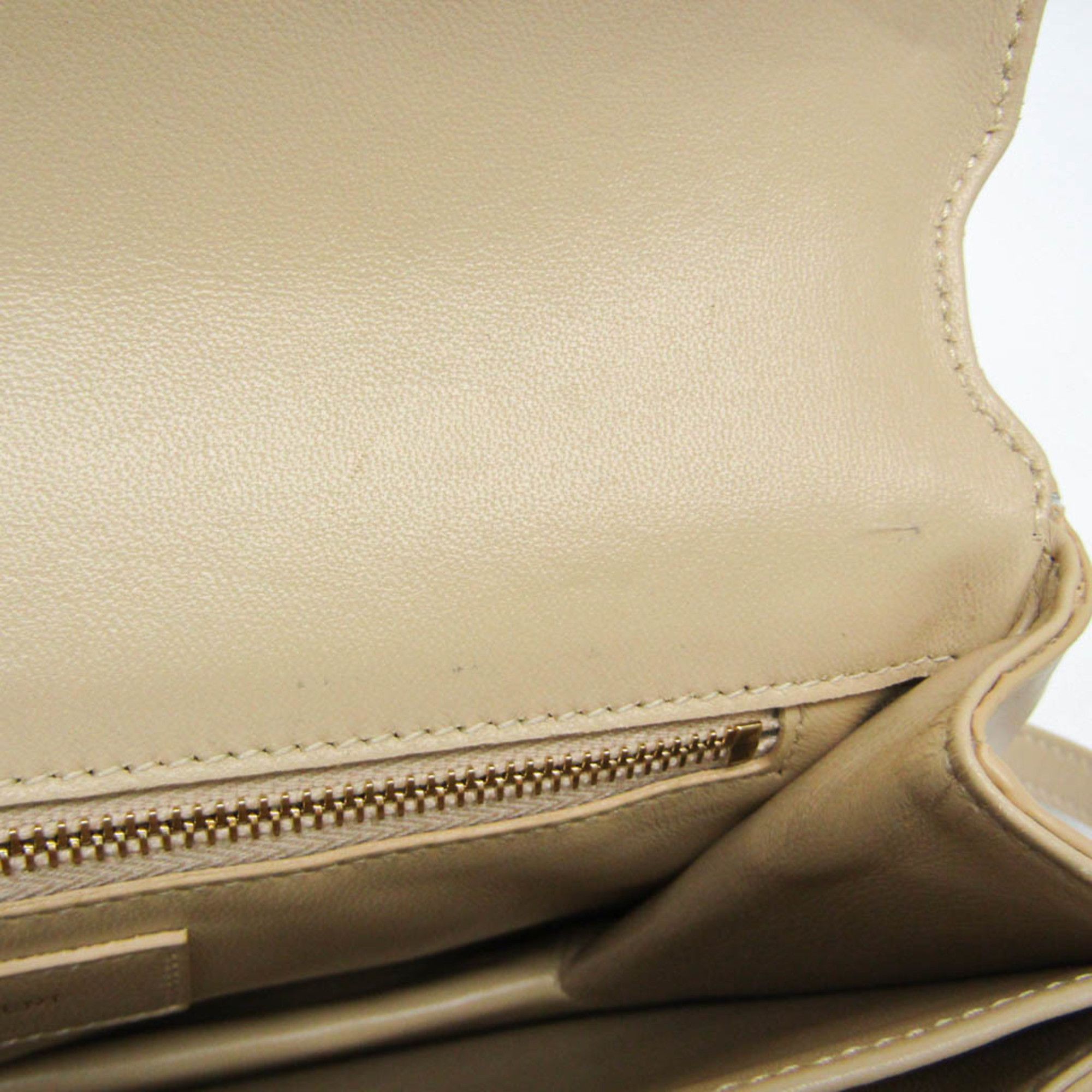Saint Laurent Paris Saint Laurent Maillon Satchel 649795 Women's Leather Shoulder Bag Beige Size ONE SIZE - 10 Thumbnail