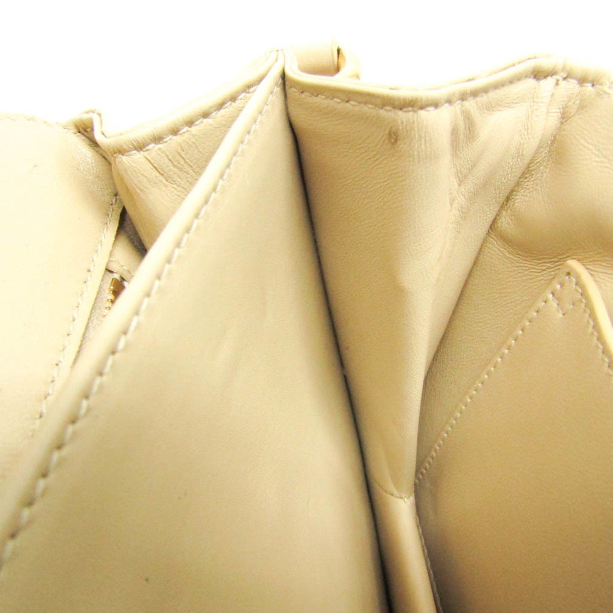 Saint Laurent Paris Saint Laurent Maillon Satchel 649795 Women's Leather Shoulder Bag Beige Size ONE SIZE - 12 Thumbnail