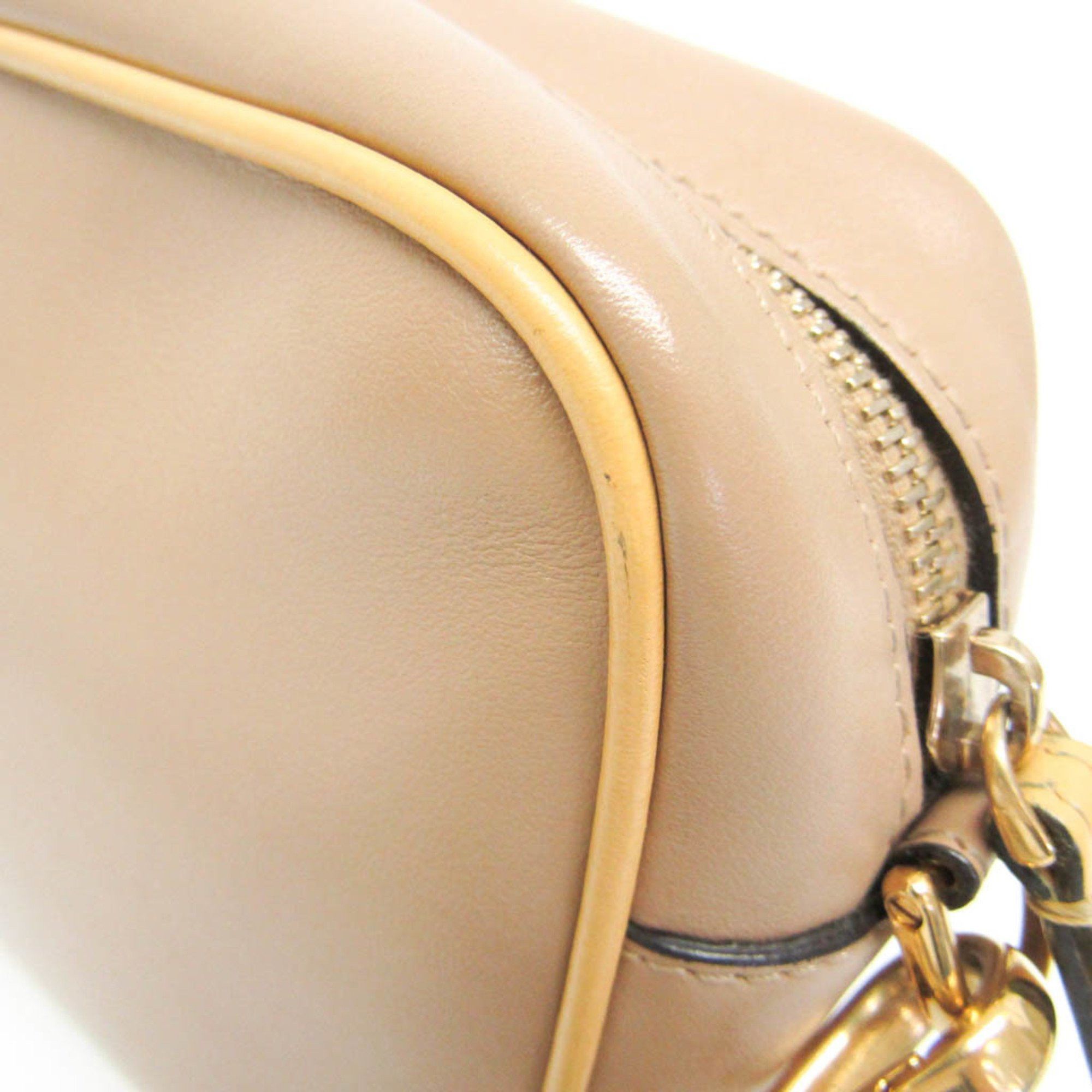 Fendi Fendi Pochette Cam 8BS019 Women's Leather Shoulder Bag Beige,Yellow Size ONE SIZE - 6 Thumbnail