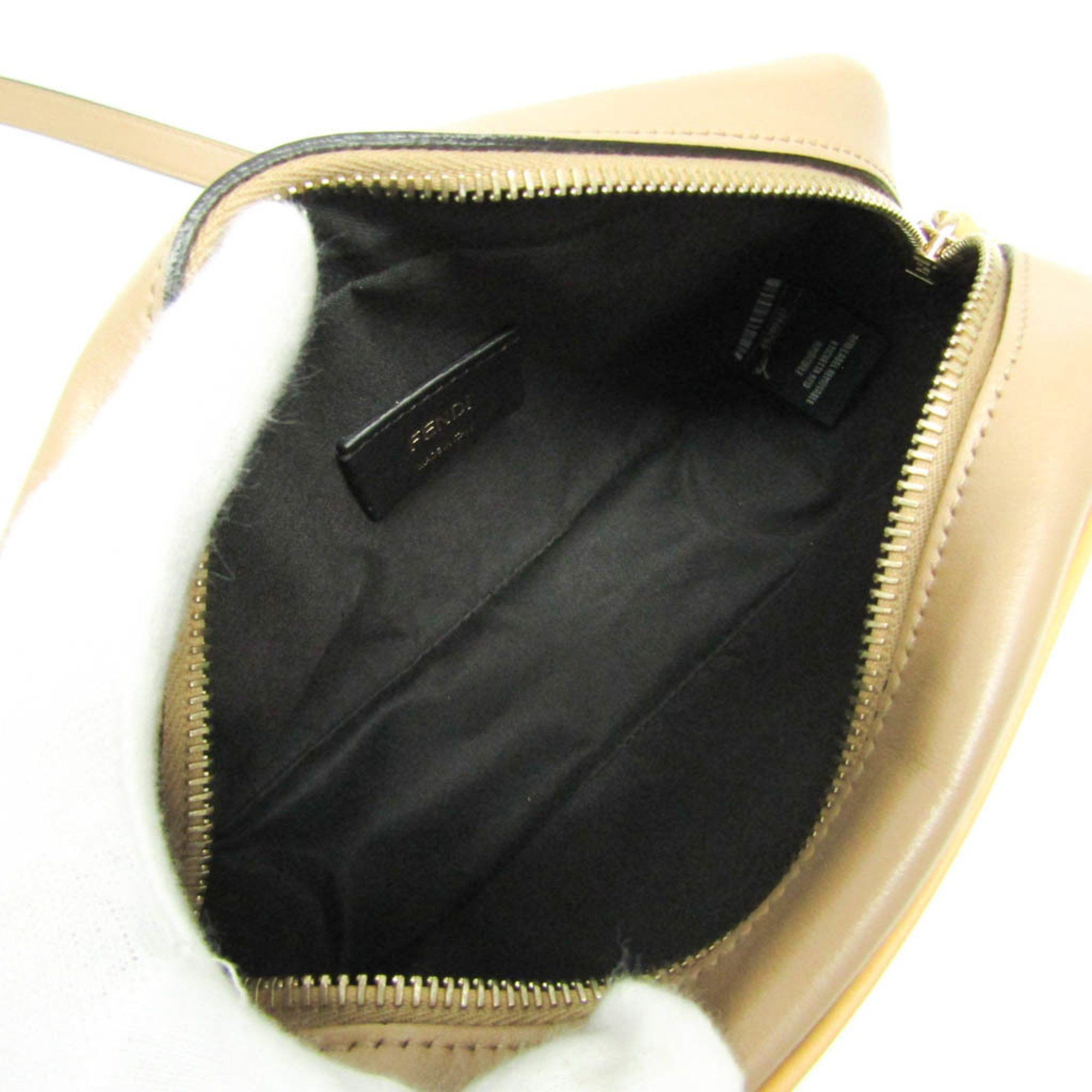 Fendi Fendi Pochette Cam 8BS019 Women's Leather Shoulder Bag Beige,Yellow Size ONE SIZE - 3 Thumbnail