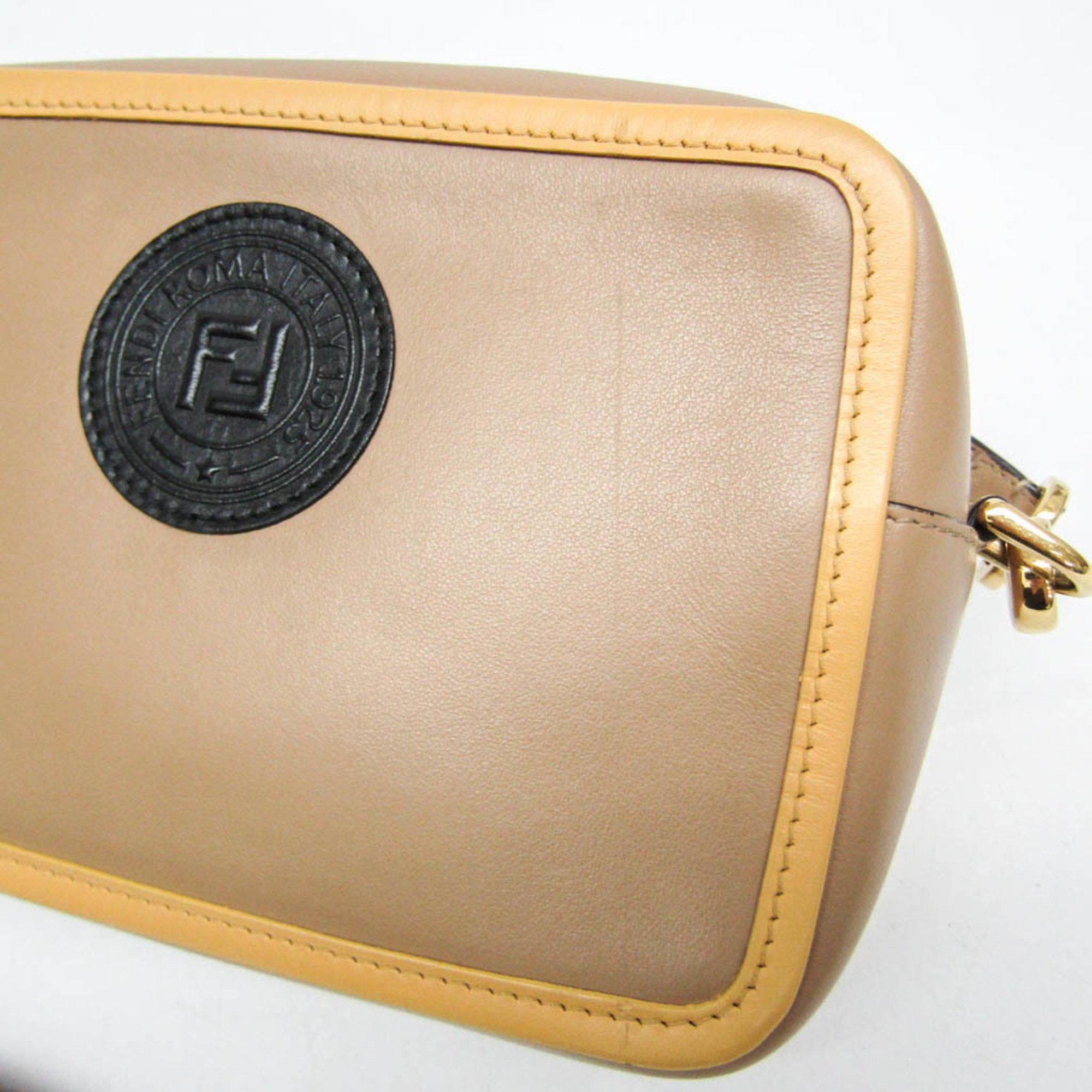 Fendi Fendi Pochette Cam 8BS019 Women's Leather Shoulder Bag Beige,Yellow Size ONE SIZE - 4 Thumbnail