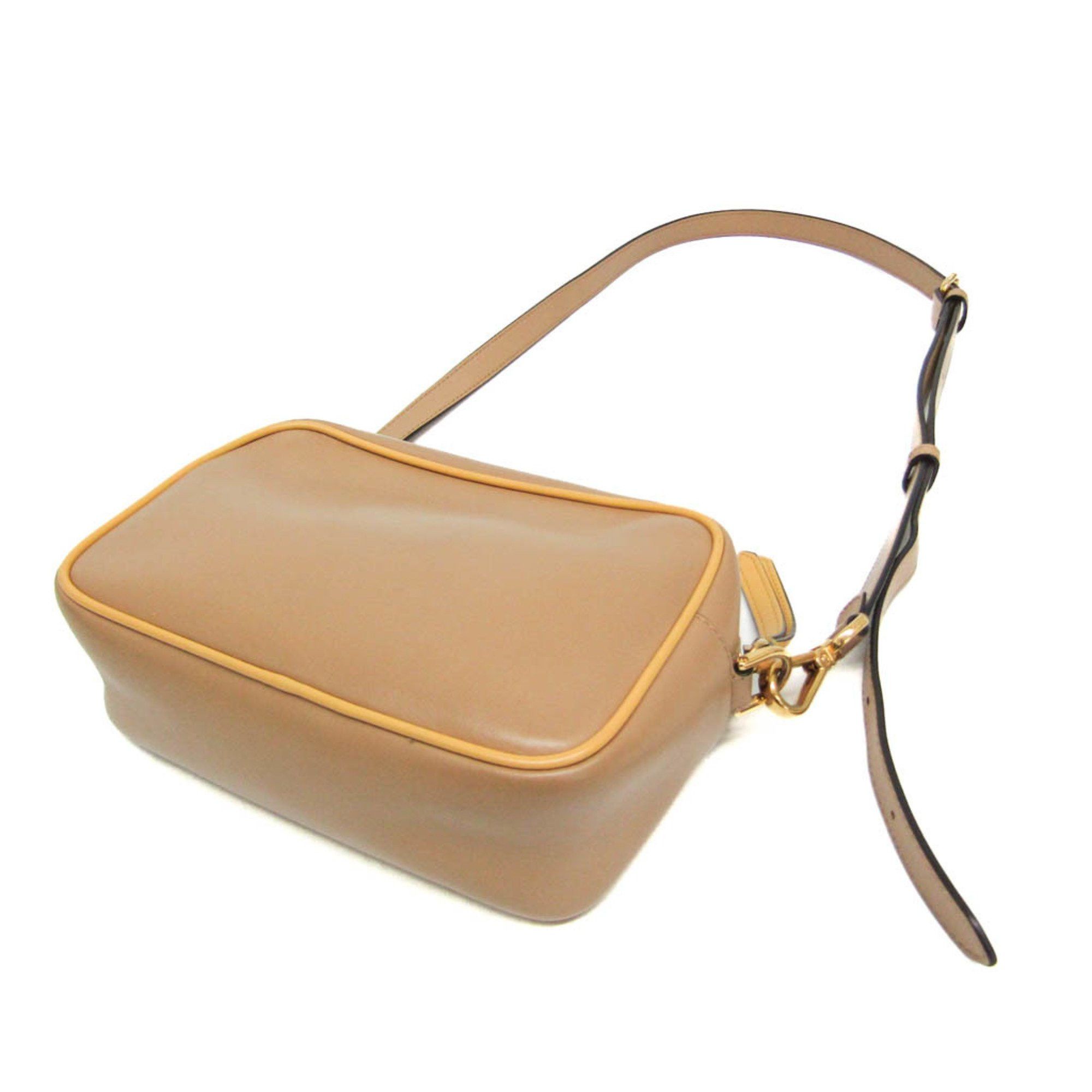 Fendi Fendi Pochette Cam 8BS019 Women's Leather Shoulder Bag Beige,Yellow Size ONE SIZE - 2 Thumbnail
