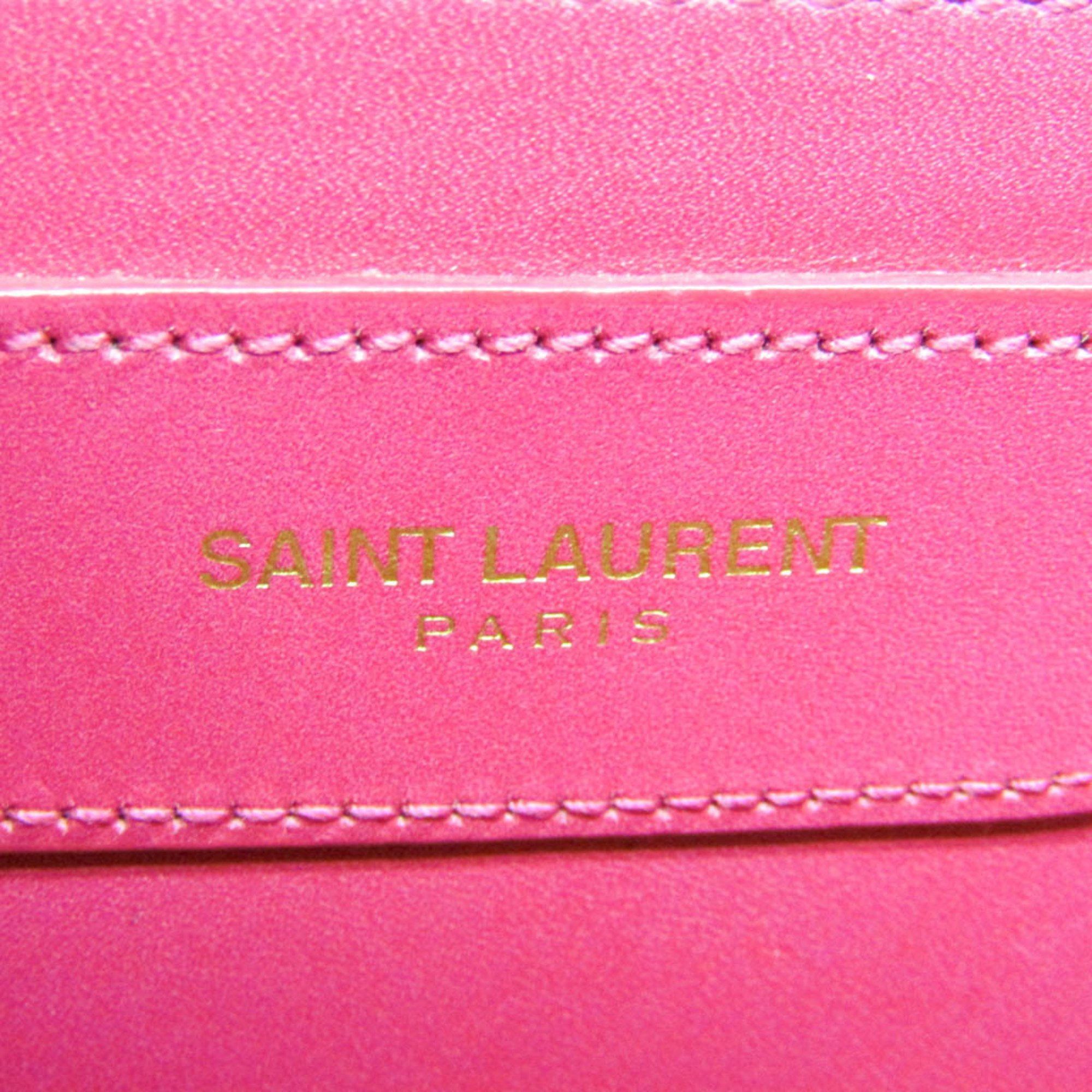 Saint Laurent Paris Saint Laurent 318025 Women's Leather Shoulder Bag Pink Size ONE SIZE - 12 Thumbnail