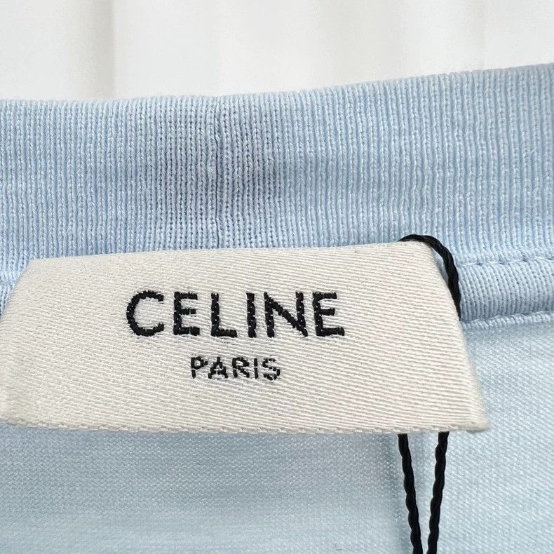 Celine Celine Short Sleeve Blue Letter Print Top Size S / US 4 / IT 40 - 5 Thumbnail
