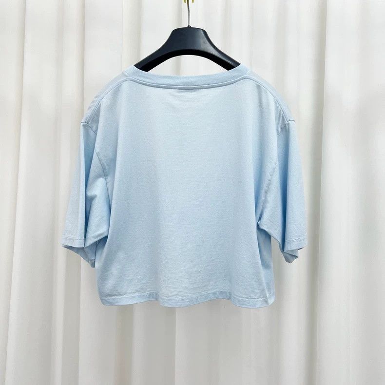 Celine Celine Short Sleeve Blue Letter Print Top Size S / US 4 / IT 40 - 2 Thumbnail