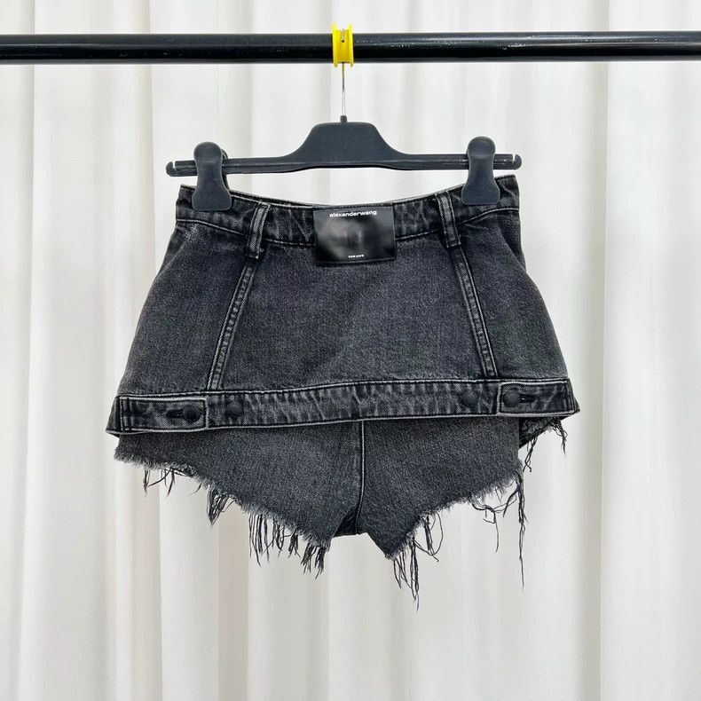 Alexander Wang Alexander Wang Denim Skirt with Fraying Size 26" / US 2 / IT 38 - 2 Thumbnail