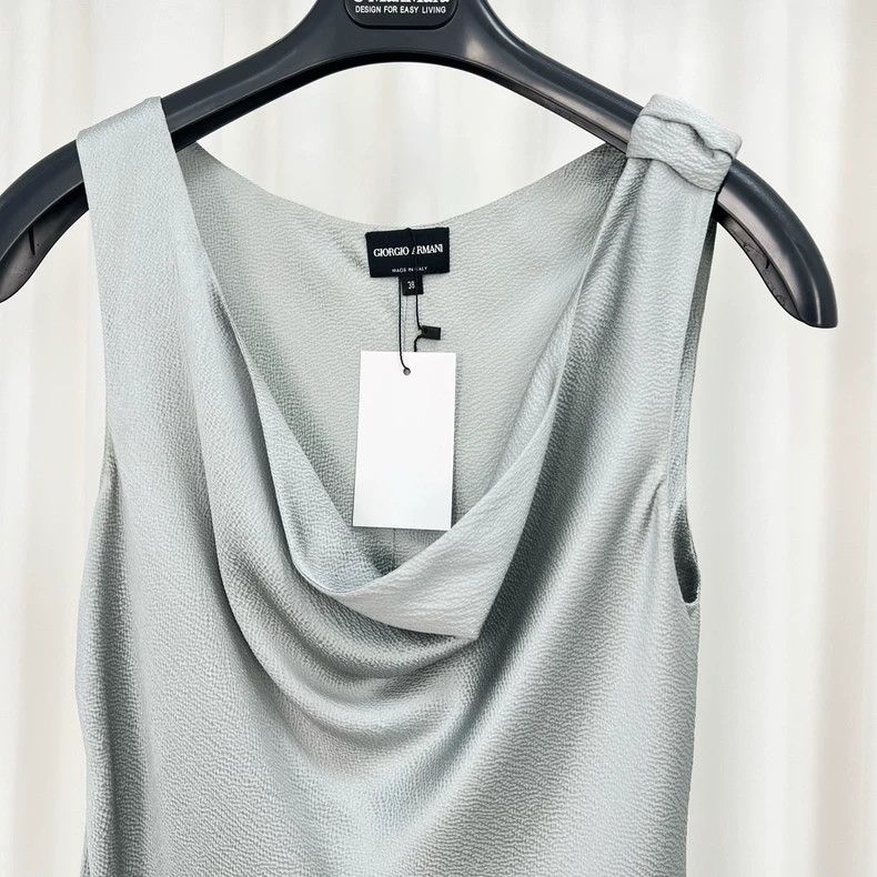 Emporio Armani Giorgio Armani Cowl Neck Silk Top Size M / US 6-8 / IT 42-44 - 3 Thumbnail