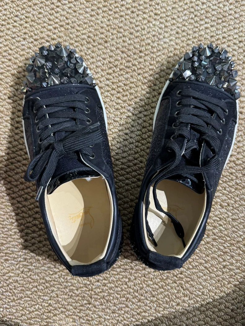 Christian Louboutin Christian Louboutin Black Crystal Studded Sneakers Size US 10 / IT 40 - 6 Thumbnail