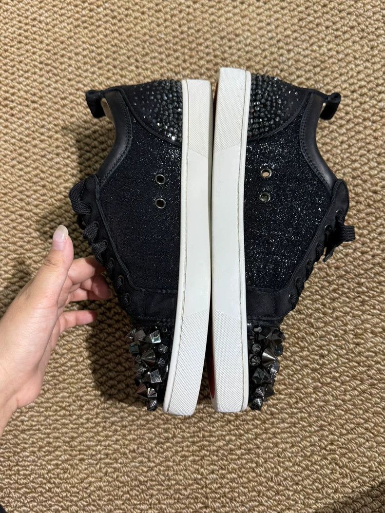 Christian Louboutin Christian Louboutin Black Crystal Studded Sneakers Size US 10 / IT 40 - 2 Thumbnail