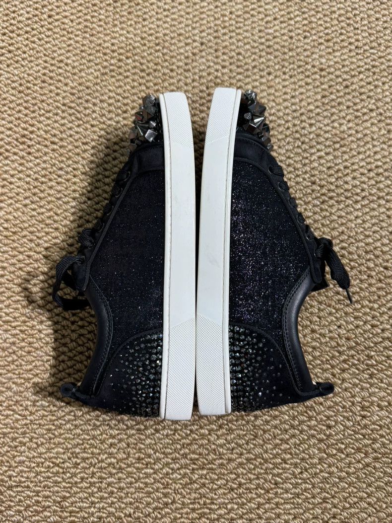 Christian Louboutin Christian Louboutin Black Crystal Studded Sneakers Size US 10 / IT 40 - 3 Thumbnail