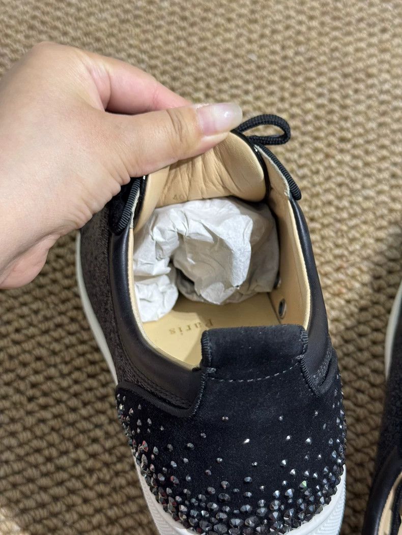 Christian Louboutin Christian Louboutin Black Crystal Studded Sneakers Size US 10 / IT 40 - 7 Thumbnail