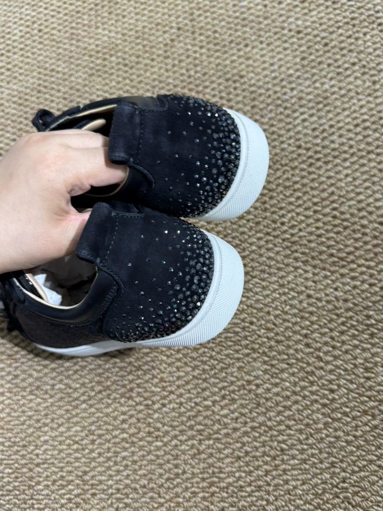 Christian Louboutin Christian Louboutin Black Crystal Studded Sneakers Size US 10 / IT 40 - 5 Thumbnail