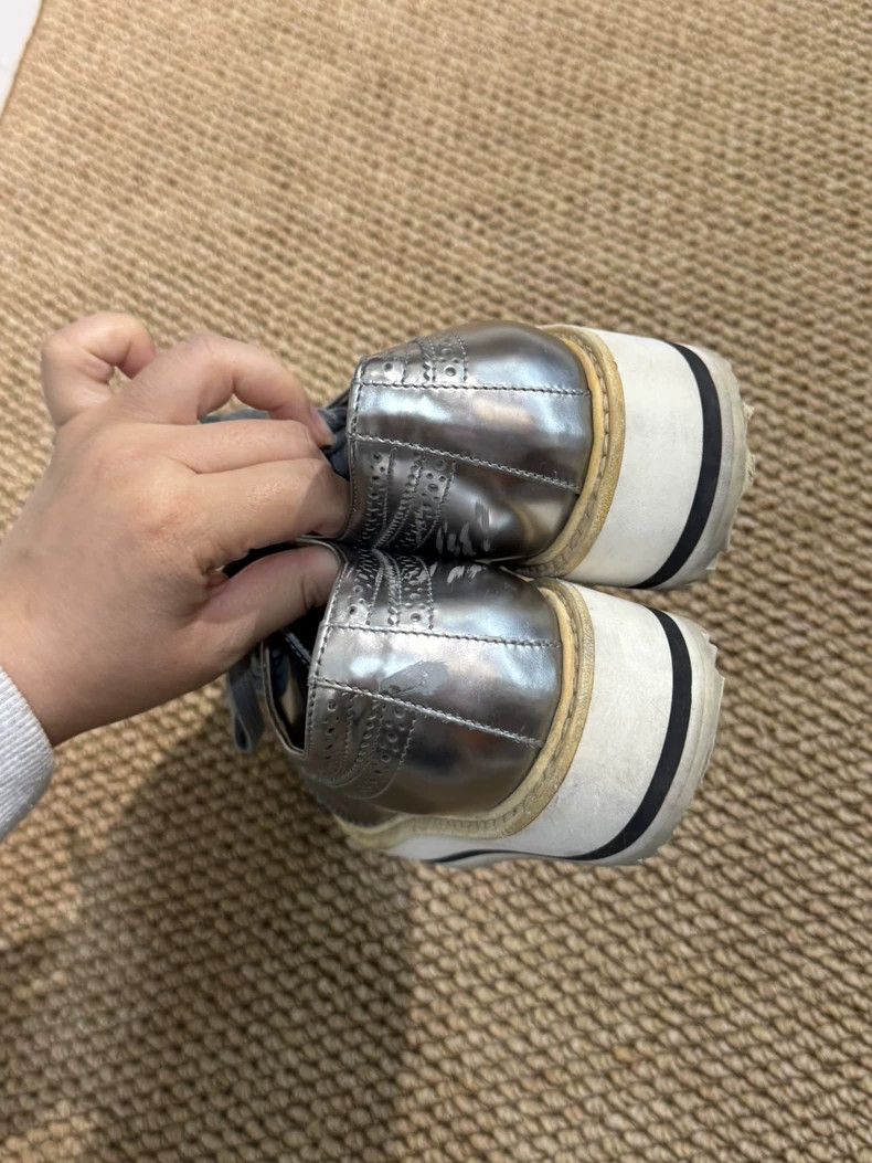 Prada Prada Silver Platform Brogue Shoes Size 36 Size US 6 / IT 36 - 2 Thumbnail