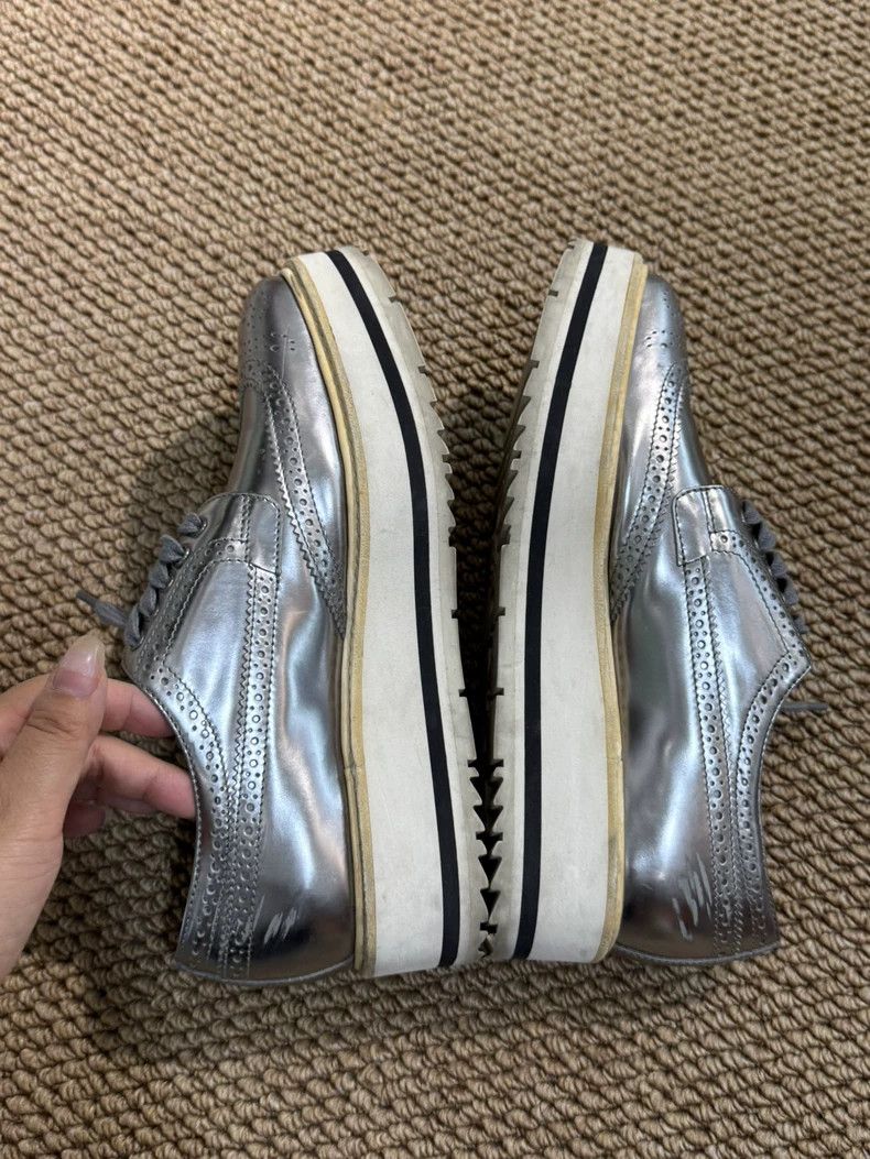 Prada Prada Silver Platform Brogue Shoes Size 36 Size US 6 / IT 36 - 5 Thumbnail