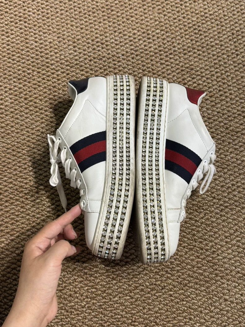 Gucci Gucci Classic White Sneakers with Crystal Sole Size US 6 / IT 36 - 2 Thumbnail