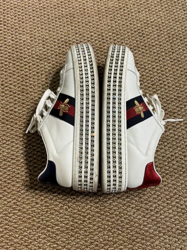 Gucci Gucci Classic White Sneakers with Crystal Sole Size US 6 / IT 36 - 5 Thumbnail