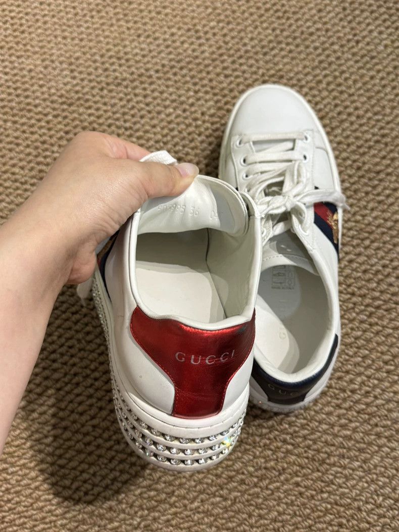 Gucci Gucci Classic White Sneakers with Crystal Sole Size US 6 / IT 36 - 7 Thumbnail