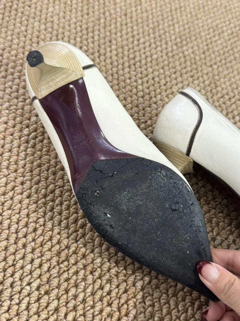 Gucci Gucci White High Heels with Classic Design Size US 8 / IT 38 - 9 Thumbnail