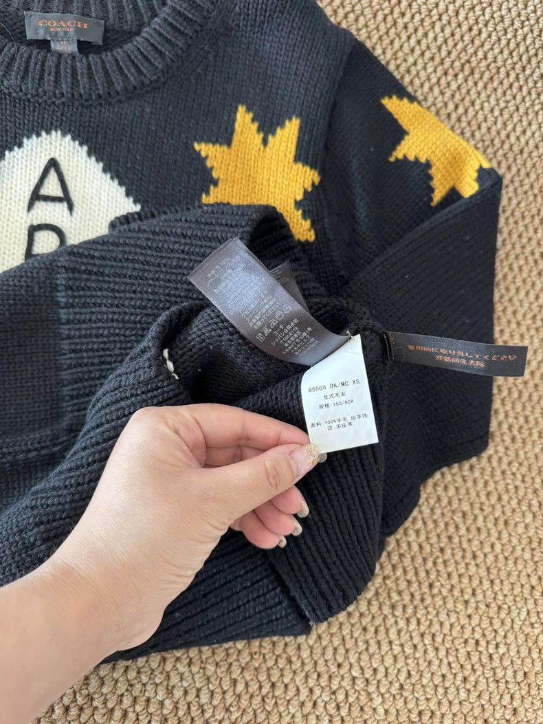 Coach COACH Women's Black Wool Sweater with Apollo Design Size XS / US 0-2 / IT 36-38 - 6 Thumbnail