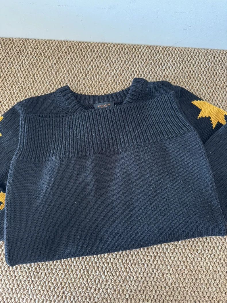 Coach COACH Women's Black Wool Sweater with Apollo Design Size XS / US 0-2 / IT 36-38 - 5 Thumbnail