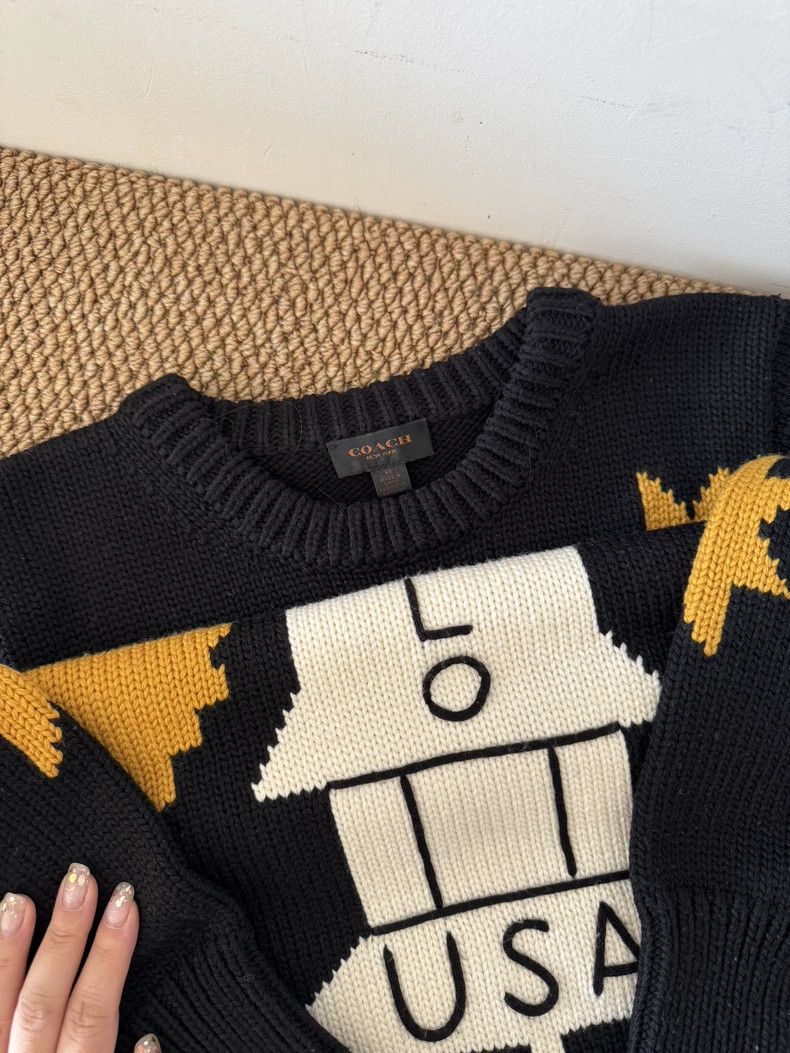 Coach COACH Women's Black Wool Sweater with Apollo Design Size XS / US 0-2 / IT 36-38 - 3 Thumbnail