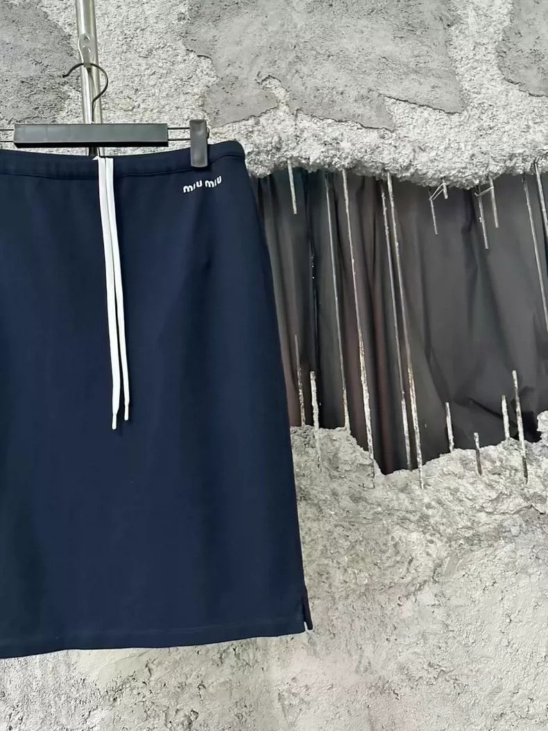 Miu Miu Miu Miu Knit Drawstring Midi Skirt Size 23" - 4 Thumbnail