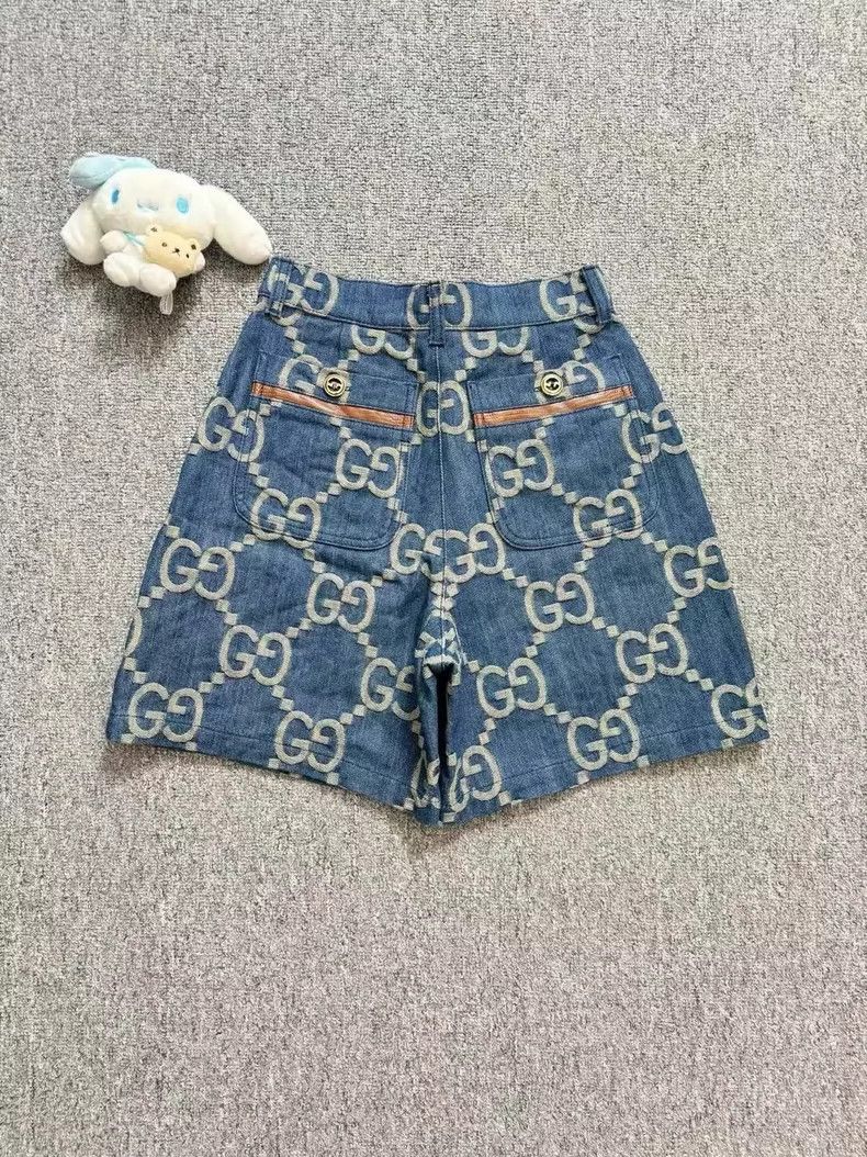Gucci Gucci Blue Denim Logo Shorts Size 36 Size 36" / US 14 / IT 50 - 2 Thumbnail