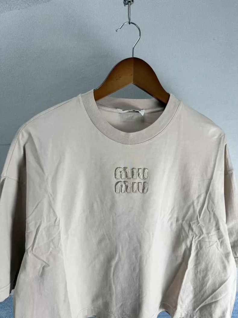 Prada Miu Miu Logo Short Sleeve T-Shirt Size S / US 4 / IT 40 - 2 Thumbnail