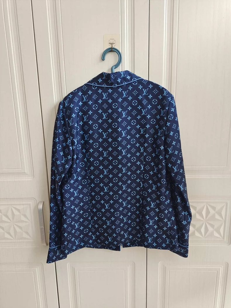 Louis Vuitton LV Silk Long Sleeve Sleep Shirt Size S / US 4 / IT 40 - 7 Thumbnail
