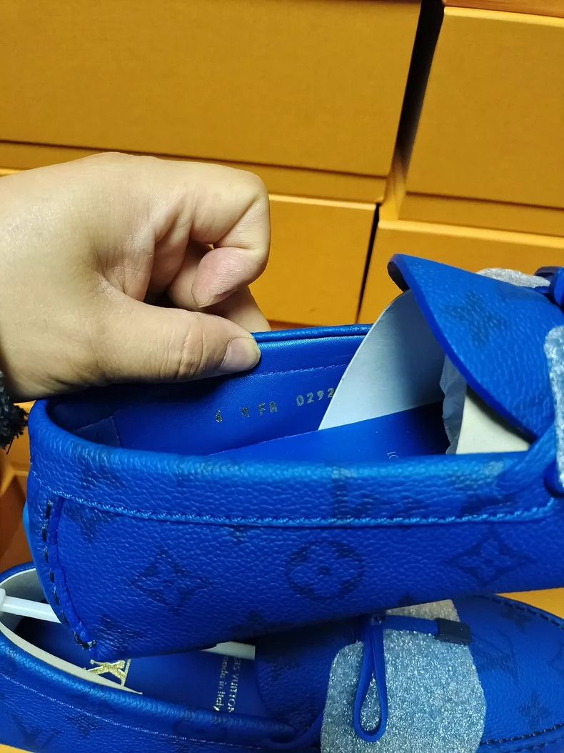 Louis Vuitton LV Louis Vuitton Blue Leather Driving Shoes Size US 6 / IT 36 - 7 Thumbnail