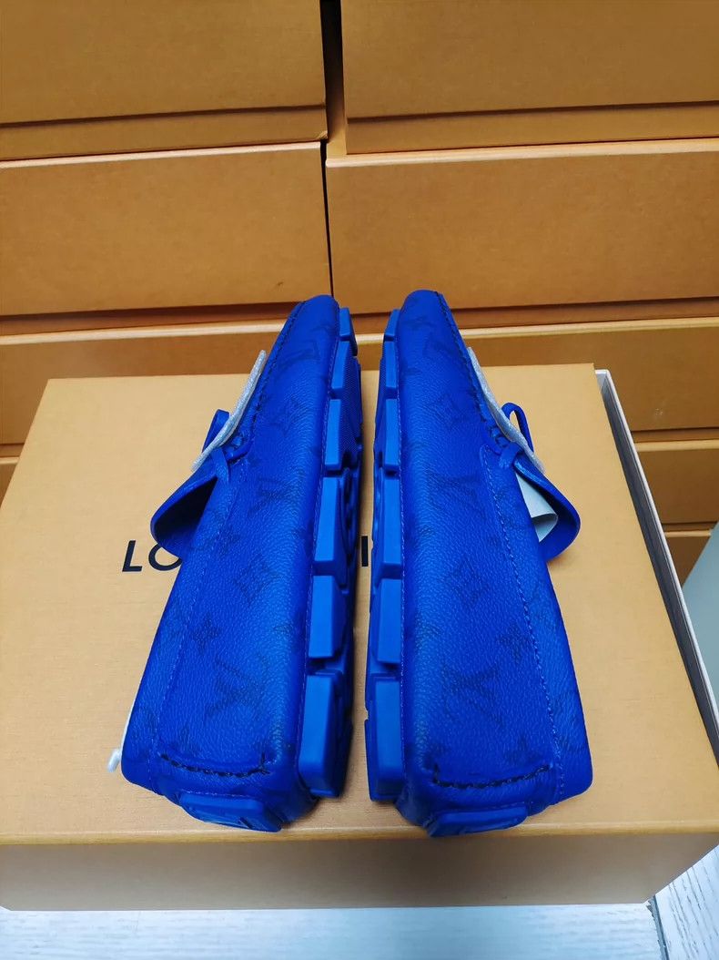 Louis Vuitton LV Louis Vuitton Blue Leather Driving Shoes Size US 6 / IT 36 - 6 Thumbnail