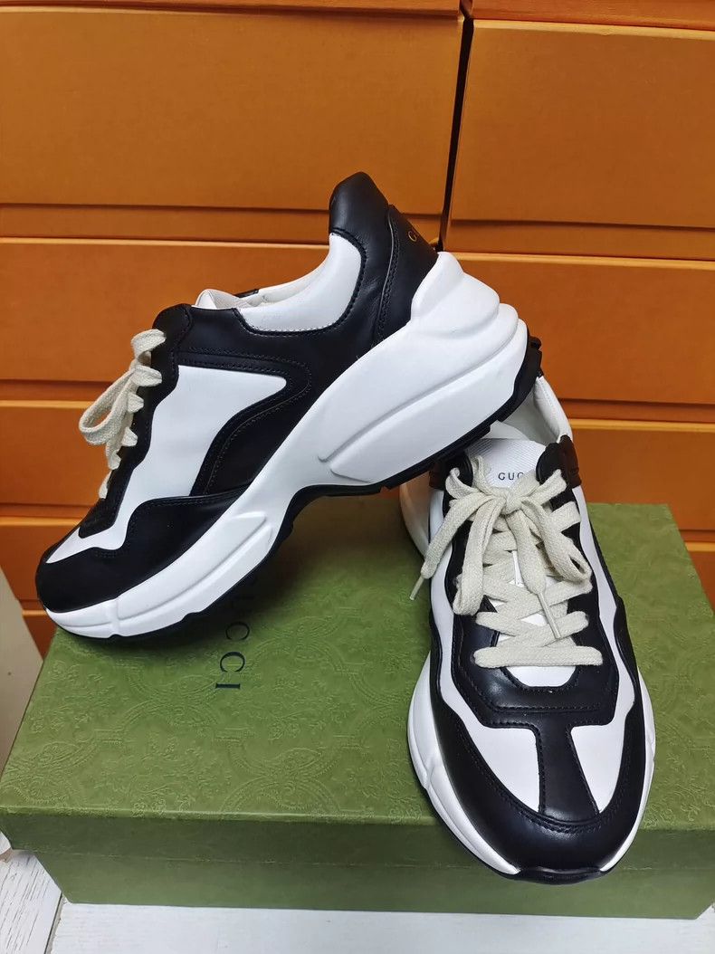 Gucci Gucci Black and White Dad Sneakers Size US 8 / IT 38 - 4 Thumbnail