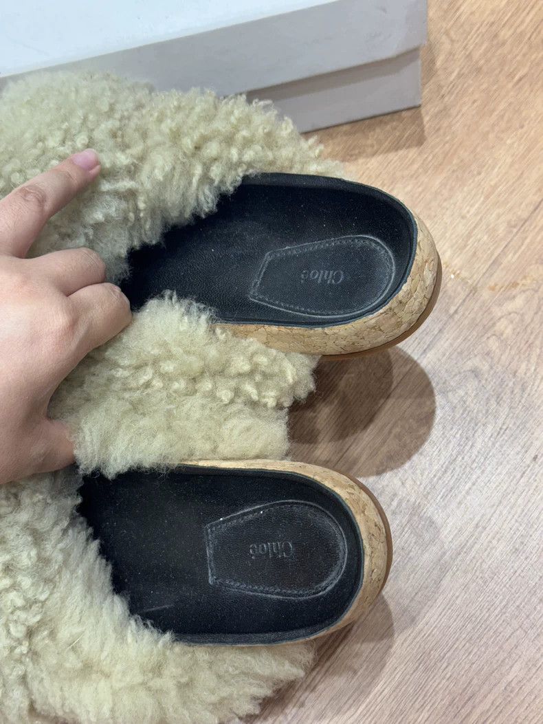 Chloe Chloe Fur Slide Sandals in Beige Color Size US 8 / IT 38 - 2 Thumbnail